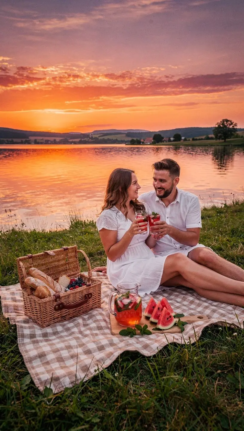 Zmes melónu a mäty v sklenenej nádobe s jemným parom.